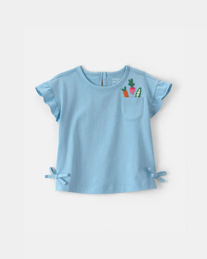 Toddler Girl Veggies Short-Sleeve Top - Blue
