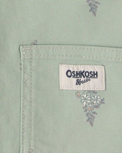Toddler Girl Floral Canvas Jacket - Green