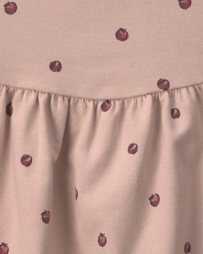 Toddler Girl Organic Cotton French Terry Dress in Apples