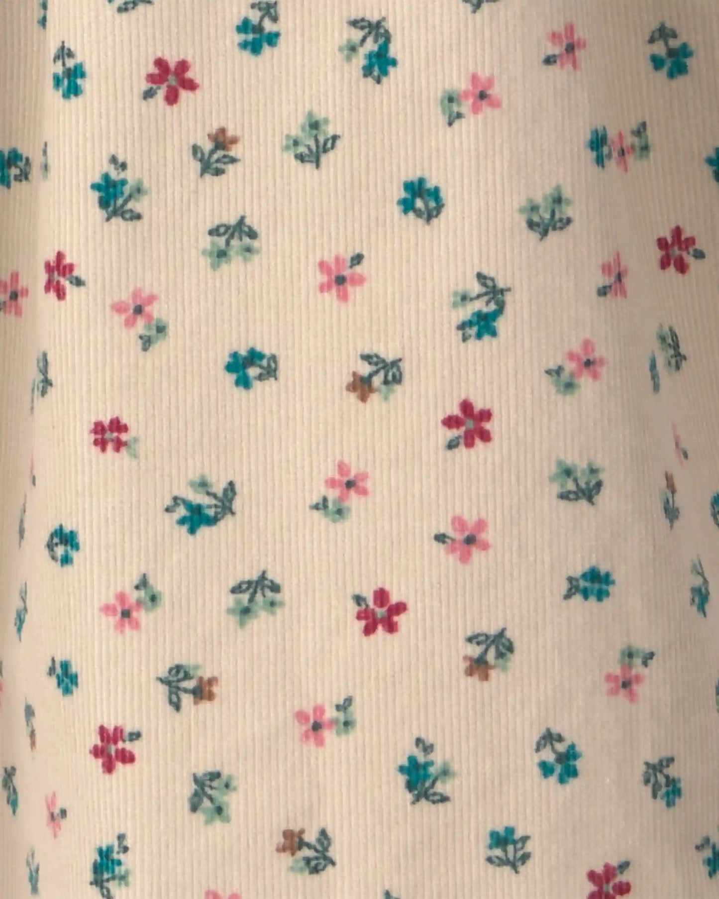 Toddler Girl Floral Collared Corduroy Long-Sleeve Dress - Cream