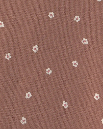 Toddler Girl Floral French Terry Long-Sleeve Dress Set - Pink/Brown