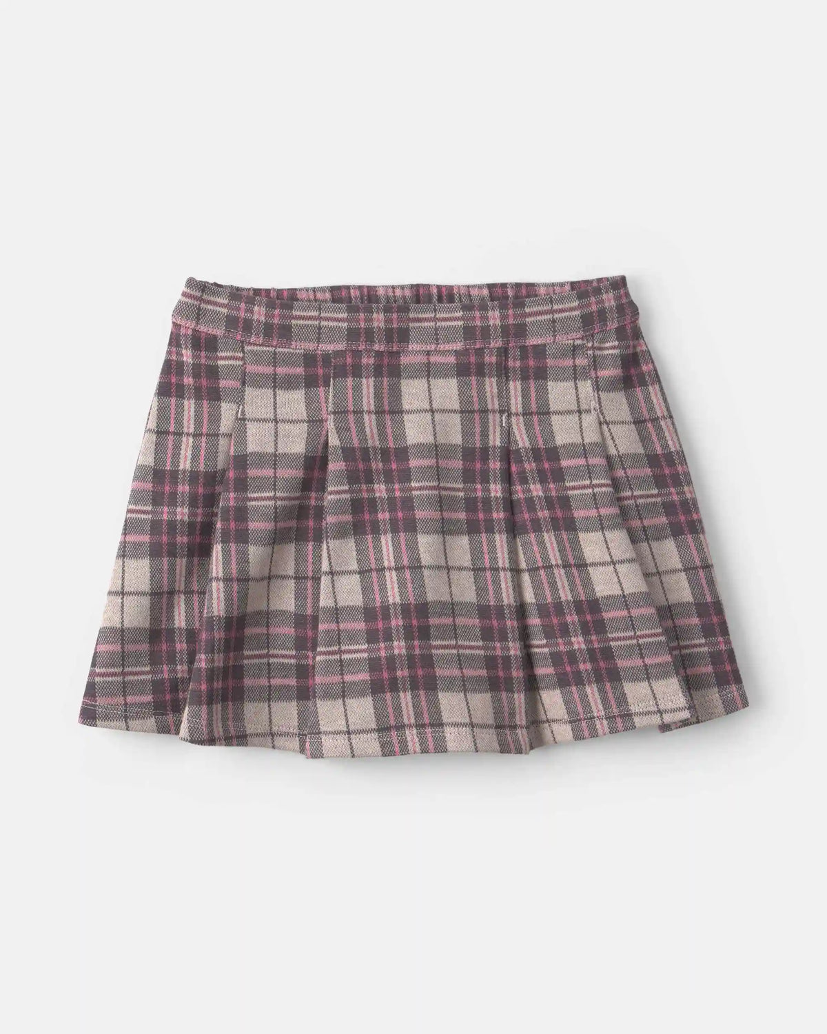 Toddler Girl 2-Piece 'Good Day' Plaid Fleece Sweatshirt & Skirt Set - Cream/Burgundy