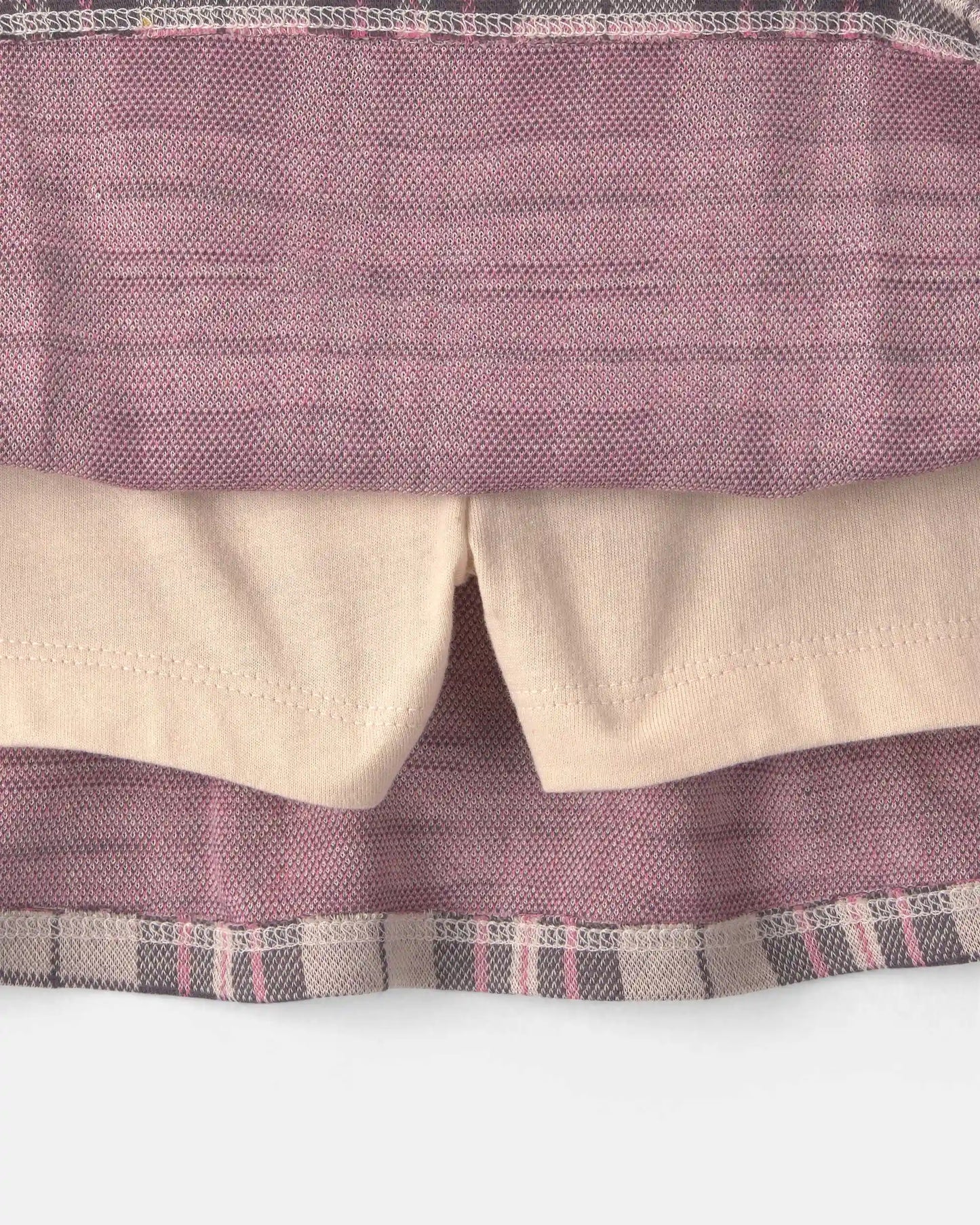 Toddler Girl 2-Piece 'Good Day' Plaid Fleece Sweatshirt & Skirt Set - Cream/Burgundy