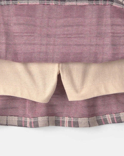 Toddler Girl 2-Piece 'Good Day' Plaid Fleece Sweatshirt & Skirt Set - Cream/Burgundy