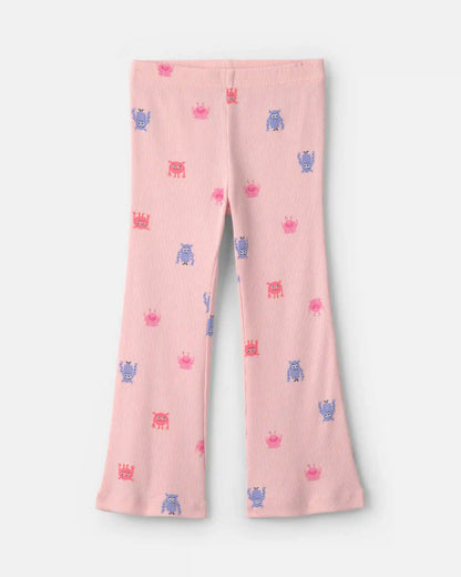 Toddler Girl 2-Piece Monster Heart Fleece Hoodie & Pant Set - Pink/Purple