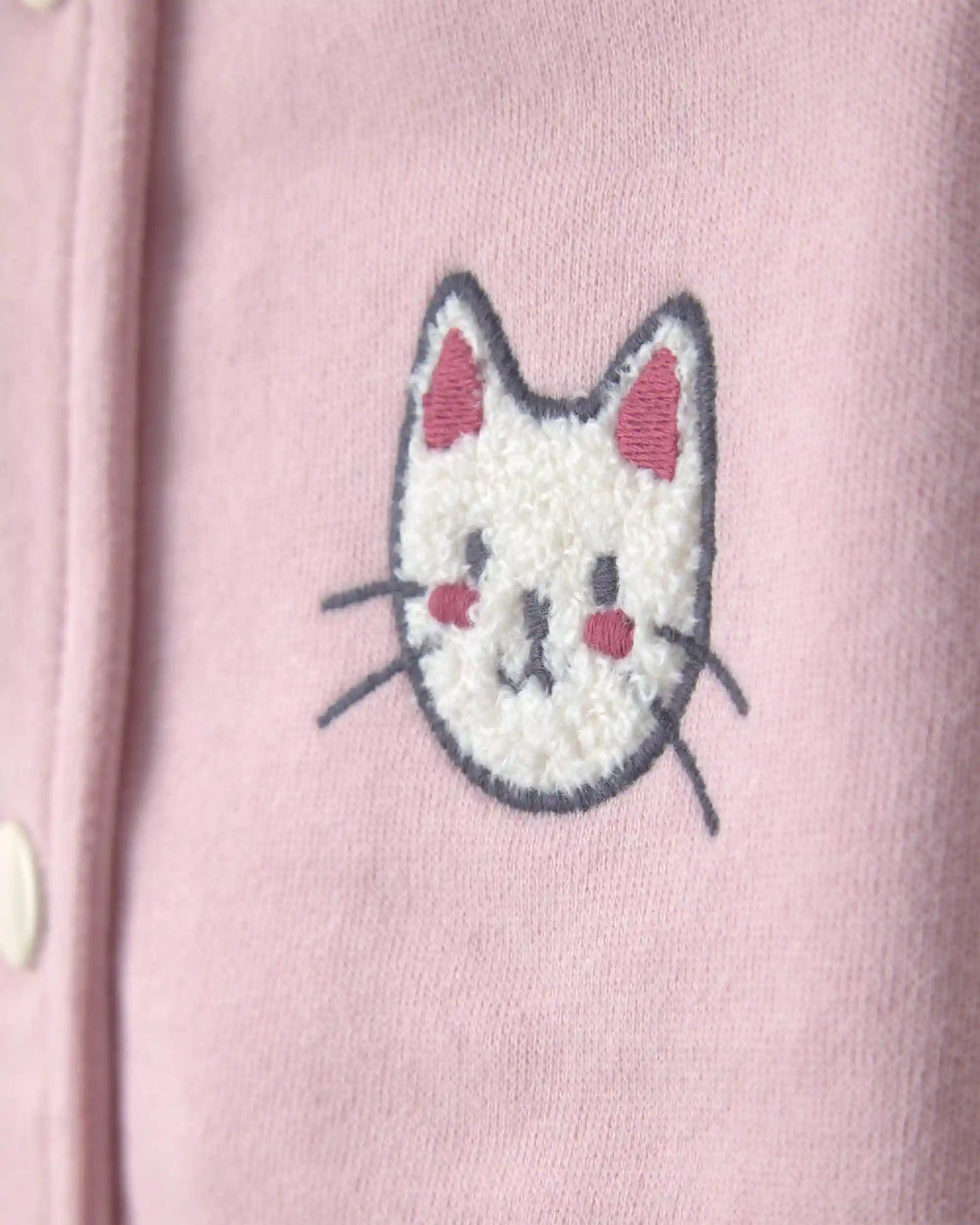 Toddler Girl 3-Piece Cat French Terry Long-Sleeve Layering Set - Pink/White