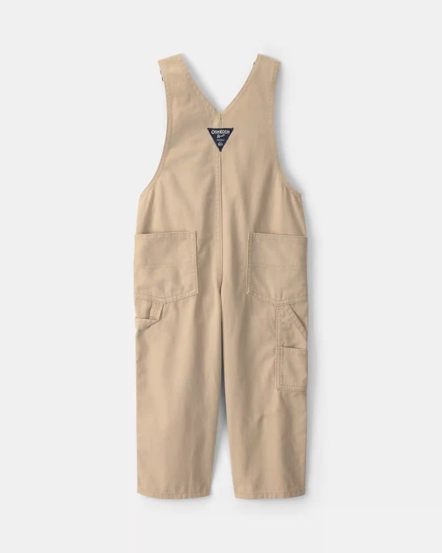 Toddler Train Overalls - Khaki