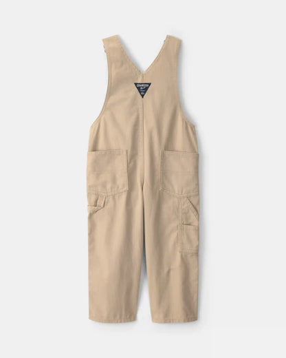 Toddler Train Overalls - Khaki