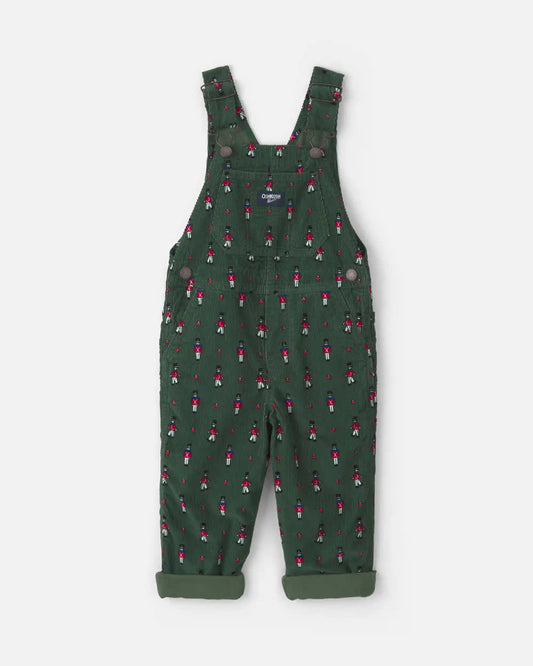 Toddler Boy Nutcracker Corduroy Overalls - Green