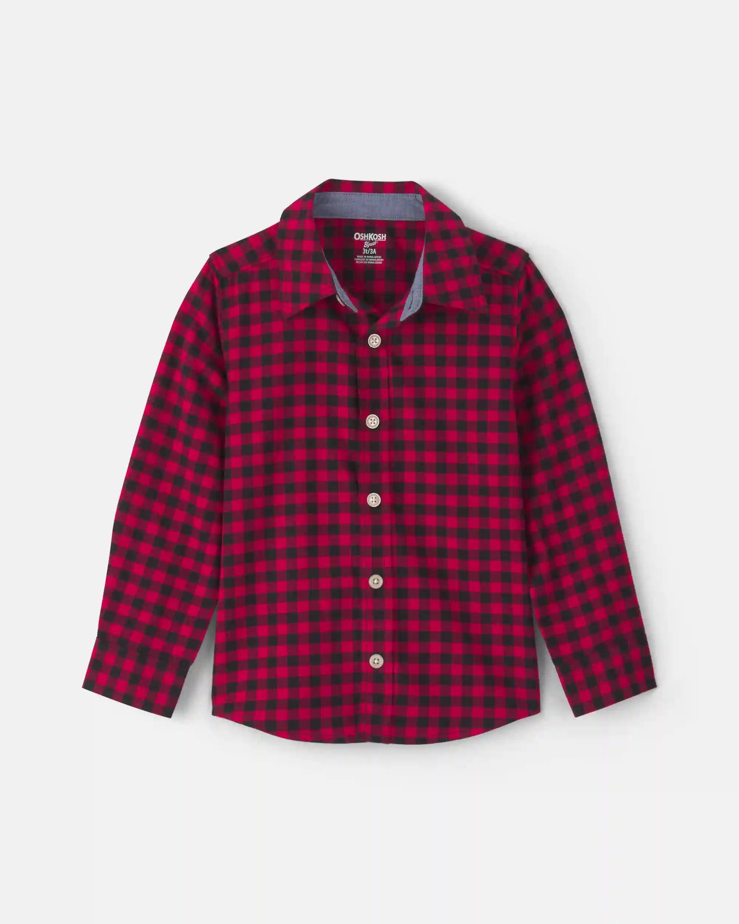 Toddler Boy Buffalo Check Long-Sleeve Shirt- Red/Black