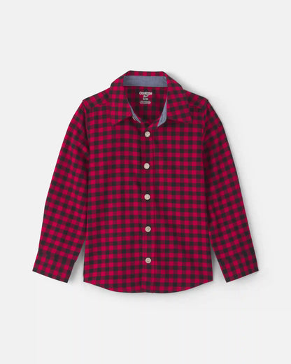 Toddler Boy Buffalo Check Long-Sleeve Shirt- Red/Black