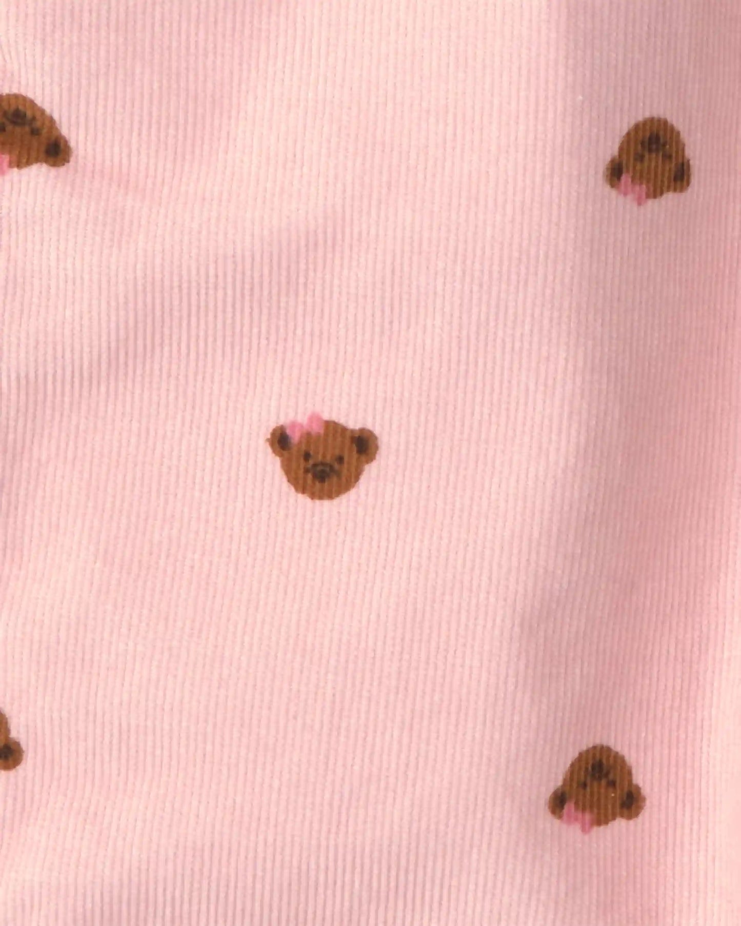 Toddler Girl Bear Corduroy Overalls - Pink