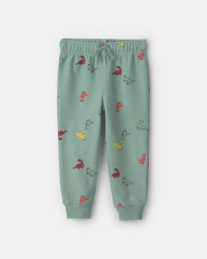 Toddler Boy 2-Piece Dinosaur French Terry Sweatshirt & Pant Set - Green