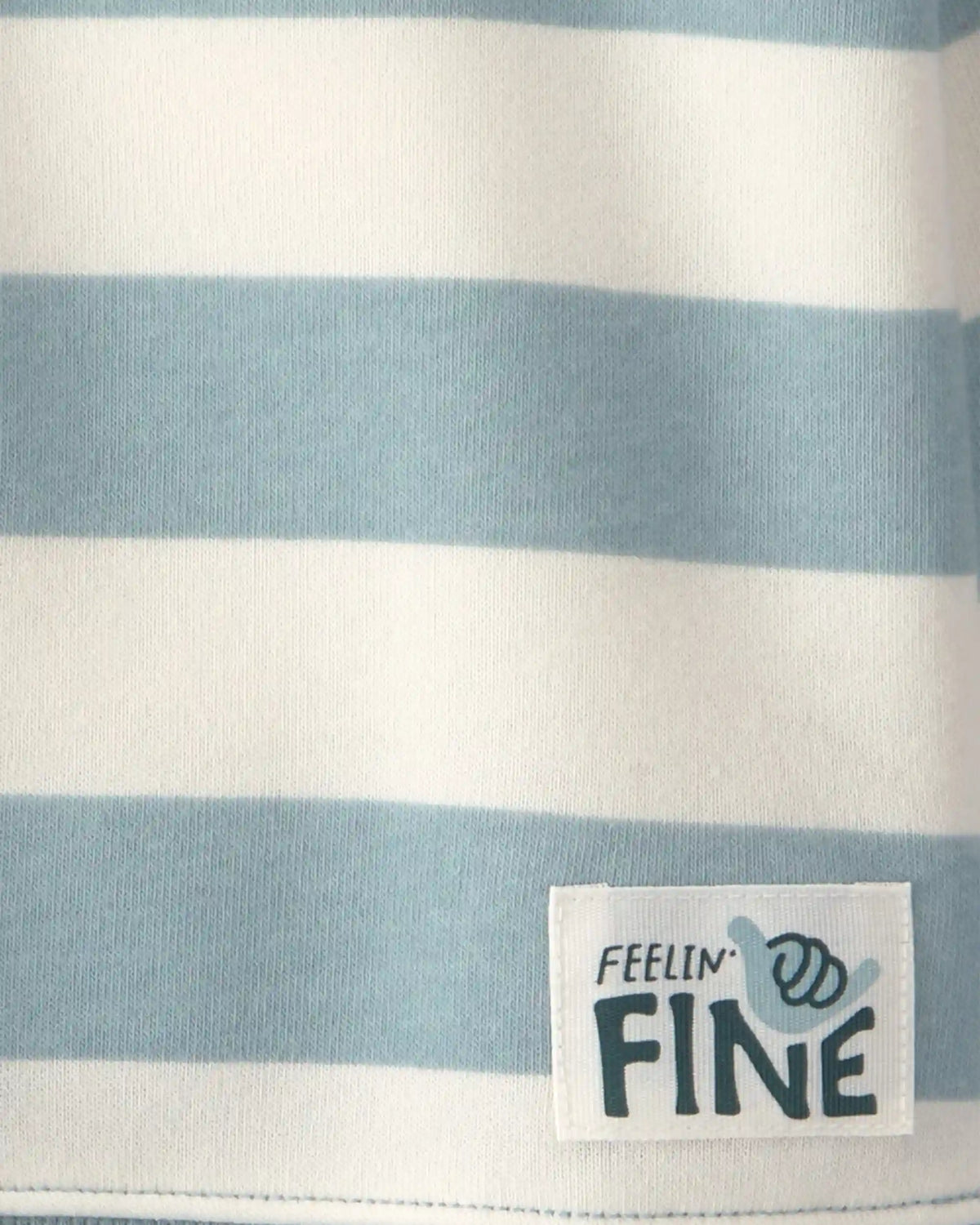 Toddler Boy 2-Piece Striped Fleece Henley Top & Pant Set - Blue/Cream