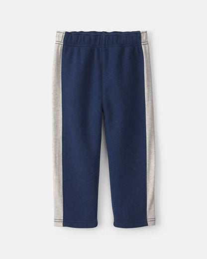 Toddler Boy 3-Piece Color Block Fleece Top & Pant Set - Navy Blue/Grey