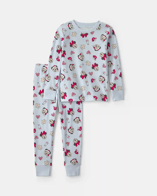 Toddler 2-Piece Disney© Mickey Mouse Christmas 100% Cotton Snug Fit Pajama Set - Blue