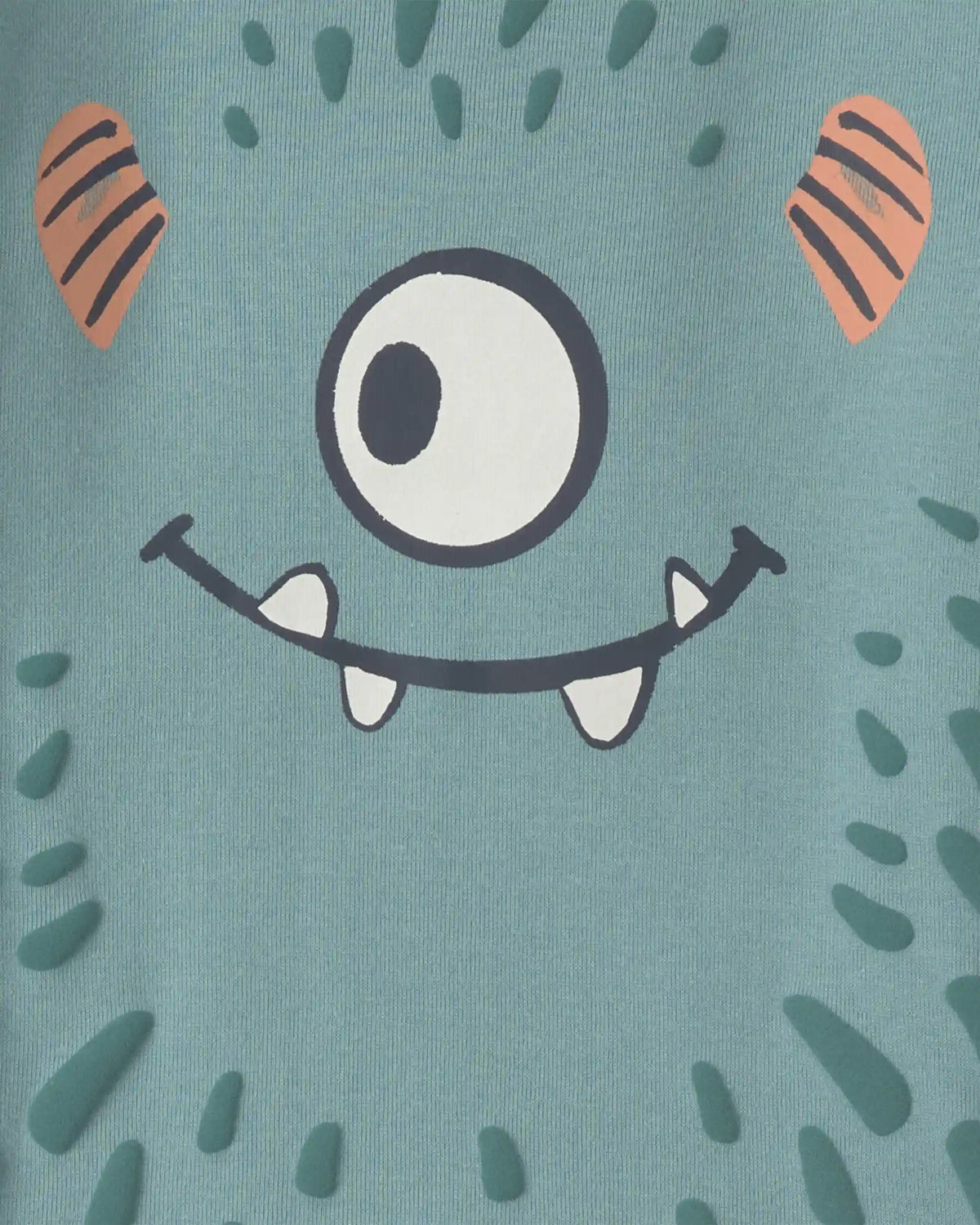 Toddler Boy 4-Piece Monster 100% Cotton Snug Fit Pajama Set - Teal/Cream