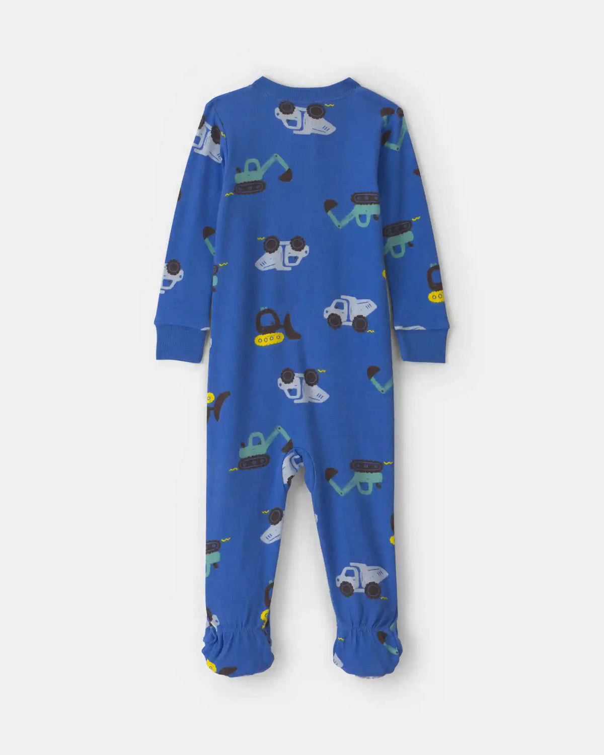 Toddler Boy 1-Piece Construction 100% Cotton Snug Fit Footed Pajama - Blue