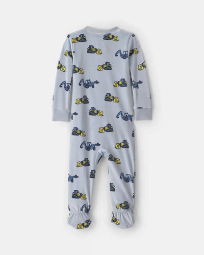 Toddler Boy 1-Piece Construction DreamPlush Snug Fit Footed Pajama - Blue