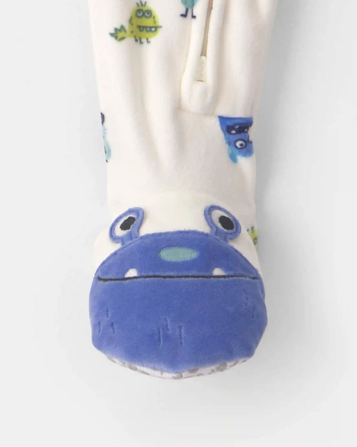 Toddler Boy 1-Piece Monster DreamPlush Snug Fit Footed Pajama - Cream