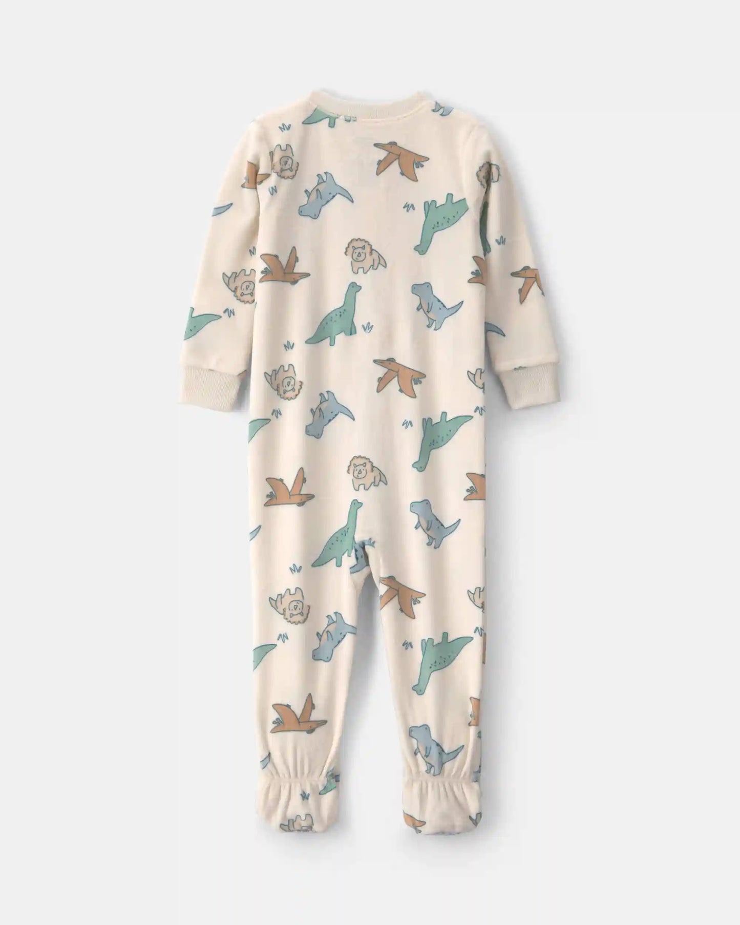 Toddler Boy 1-Piece Dino DreamPlush Snug Fit Footed Pajama - Cream