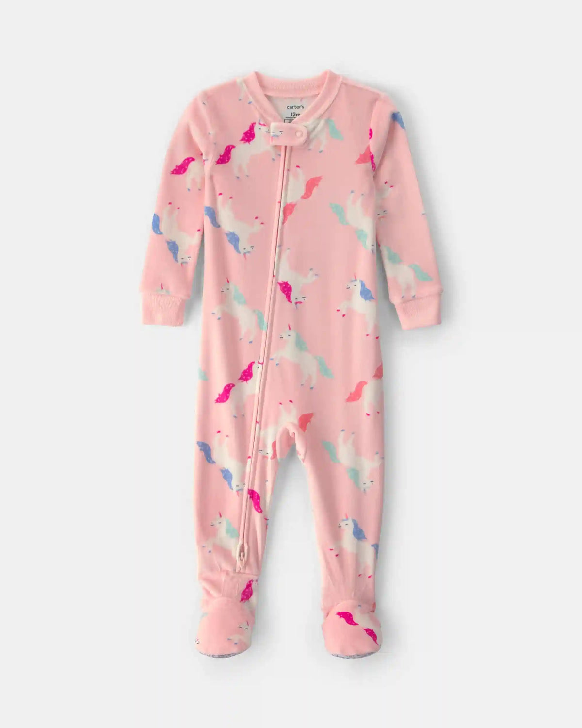 Toddler Girl 1-Piece Unicorn DreamPlush Snug Fit Footed Pajama - Pink