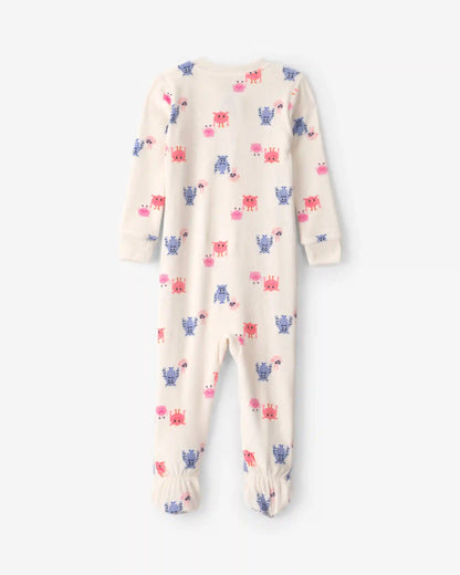 Toddler Girl 1-Piece Monster DreamPlush Snug Fit Footed Pajama - Cream