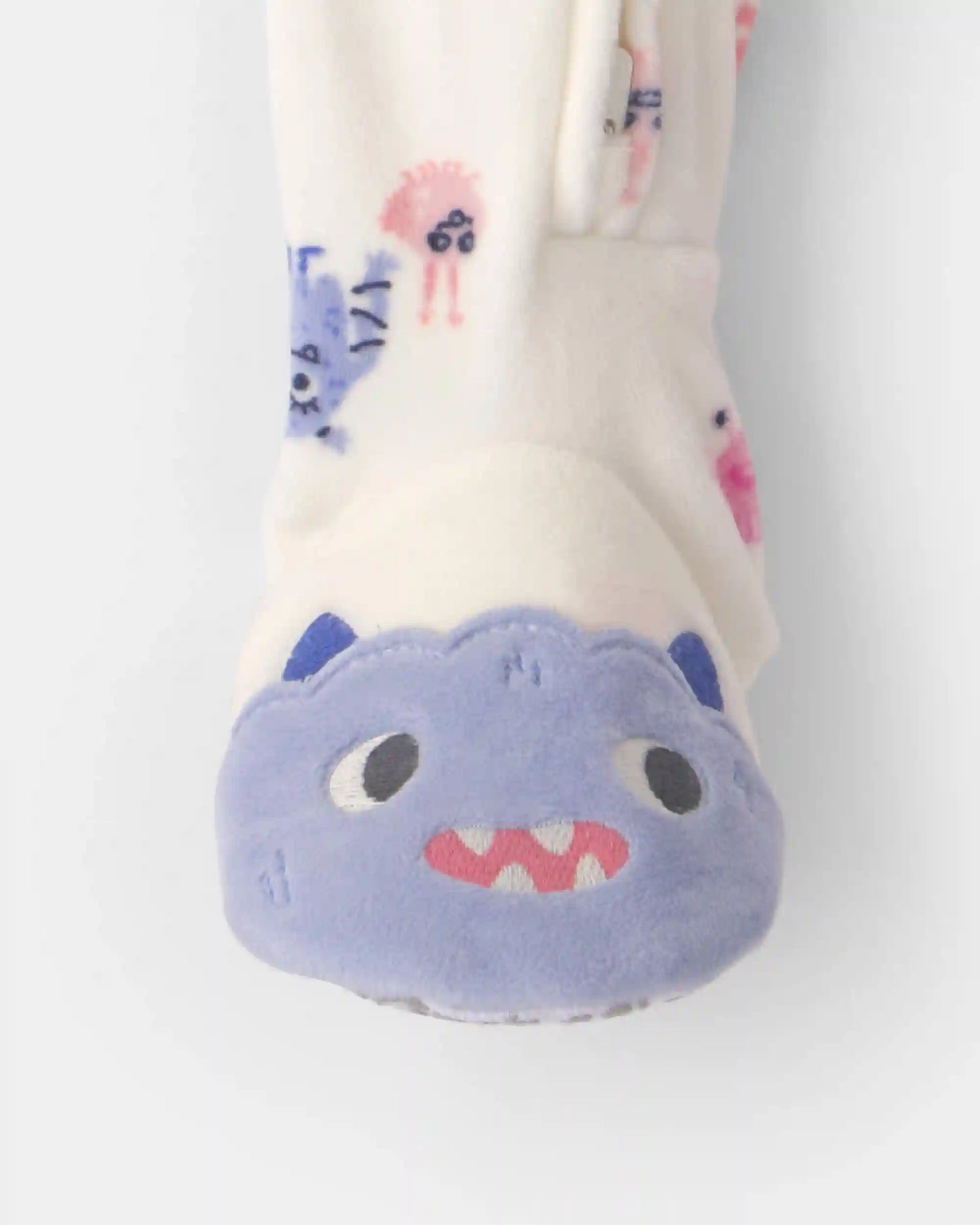 Toddler Girl 1-Piece Monster DreamPlush Snug Fit Footed Pajama - Cream