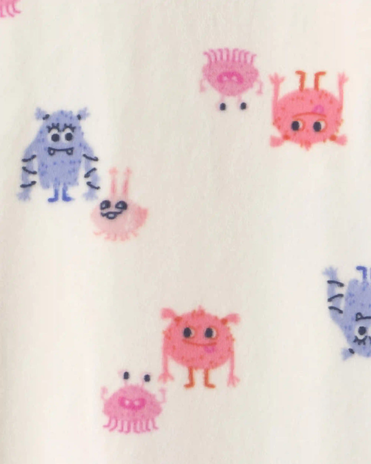Toddler Girl 1-Piece Monster DreamPlush Snug Fit Footed Pajama - Cream