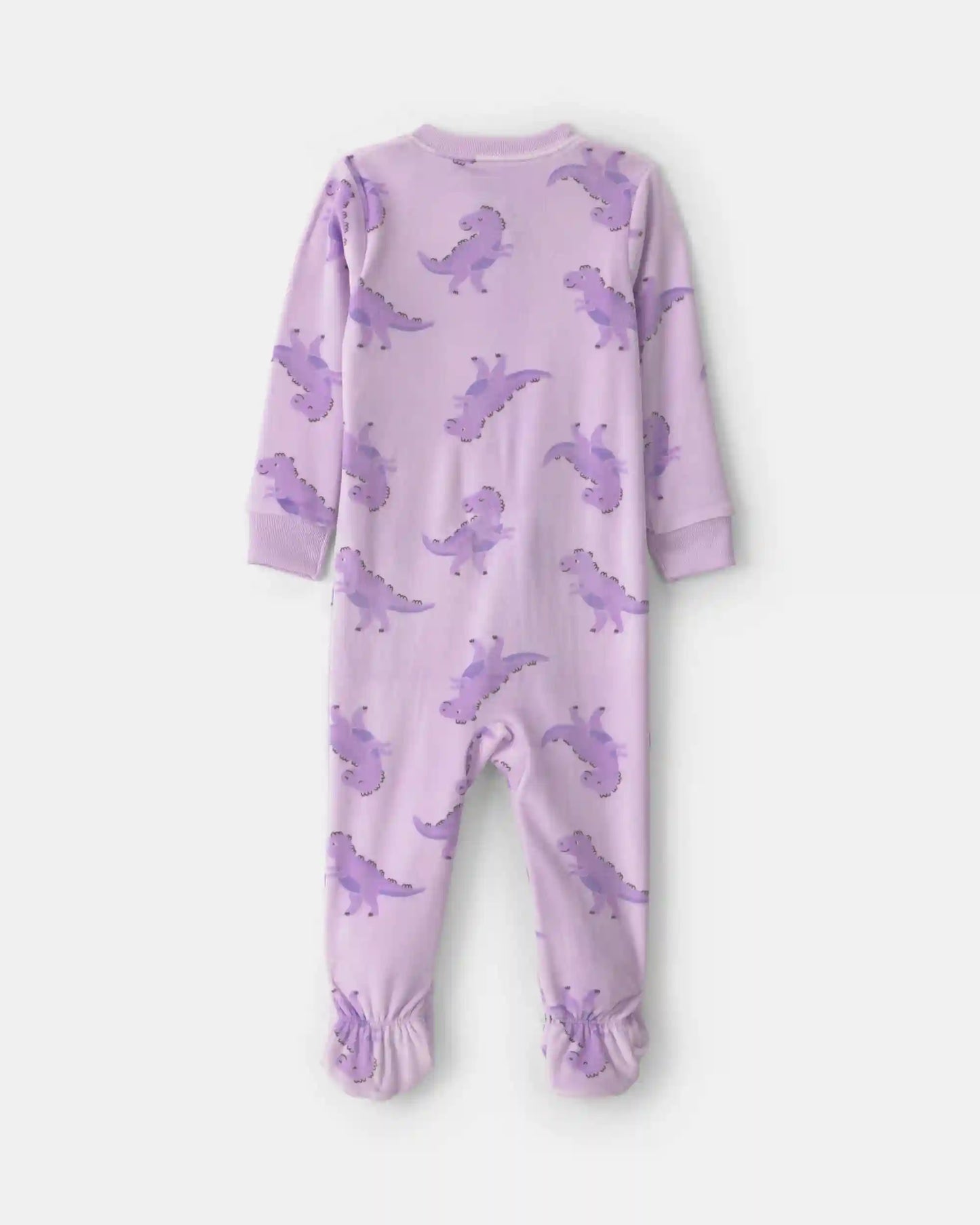 Toddler Girl 1-Piece Dino DreamPlush Snug Fit Footed Pajama - Purple