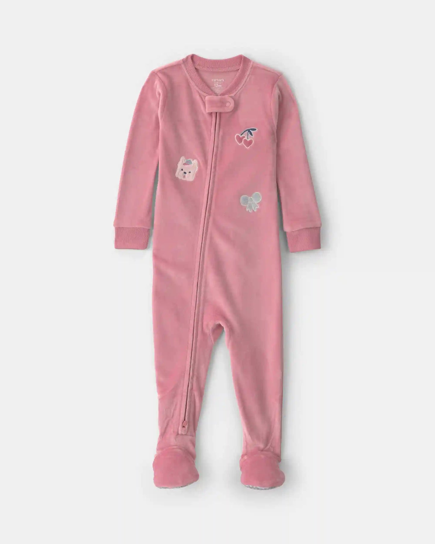 Toddler Girl 1-Piece Icon DreamPlush Snug Fit Footed Pajama - Pink