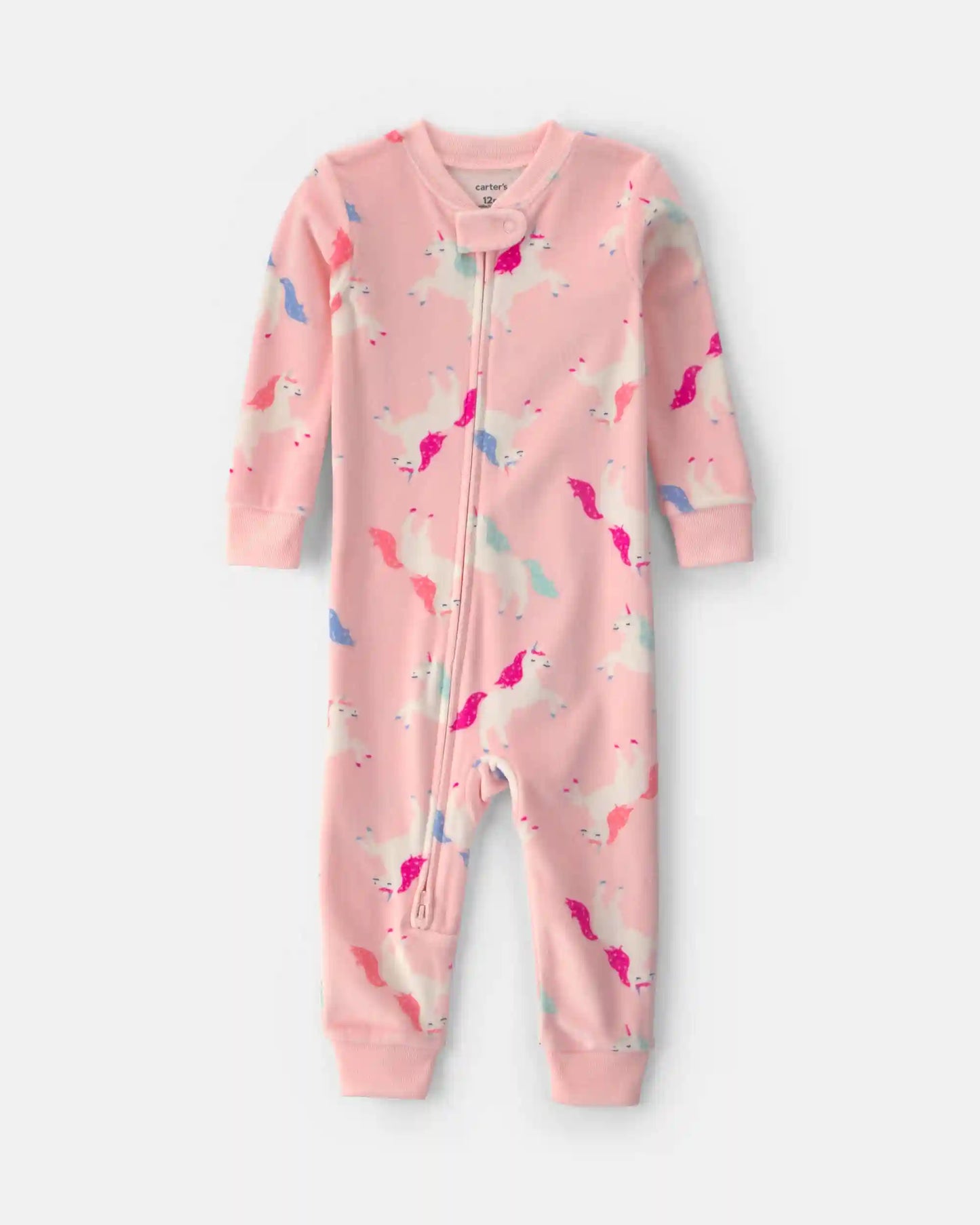 Toddler Girl 1-Piece Unicorn DreamPlush Snug Fit Pajama - Pink