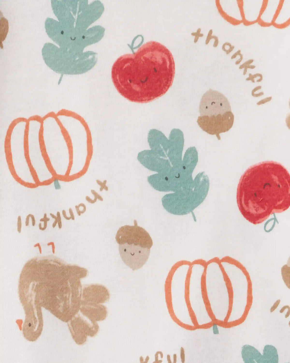 Toddler 2-Piece Thanksgiving 100% Cotton Snug Fit Pajama Set - Cream