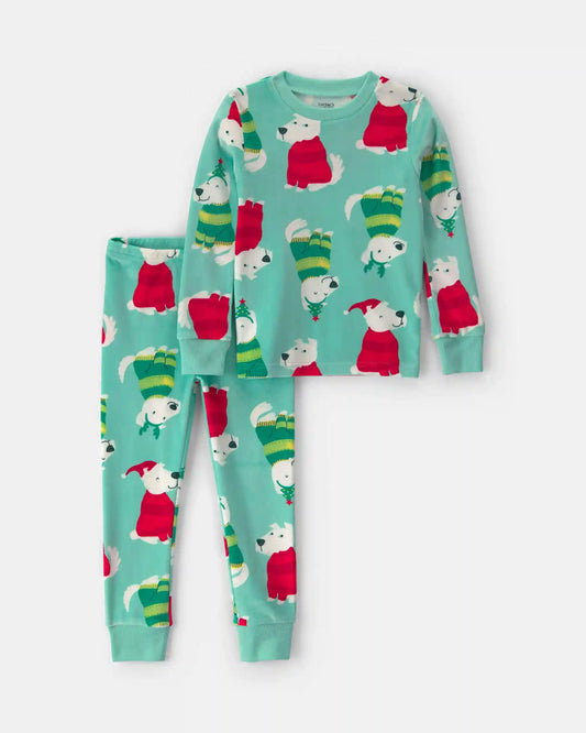 Toddler 2-Piece Christmas DreamPlush Snug Fit Pajama Set - Green