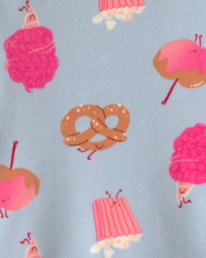 Toddler Girl 2-Piece Festival Treats DreamPlush Snug Fit Pajama Set - Blue