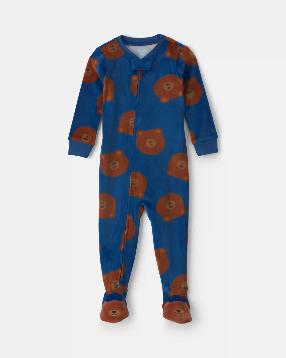 Toddler Boy 1-Piece Bear DreamPlush Snug Fit Footed Pajama - Navy Blue