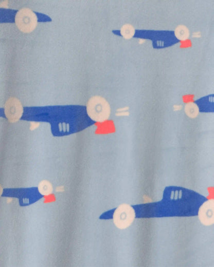 Toddler Boy 1-Piece Cars DreamPlush Snug Fit Footed Pajama - Blue