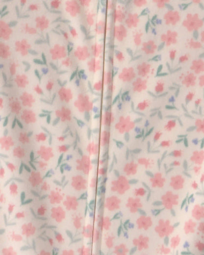 Toddler Girl 1-Piece Floral DreamPlush Snug Fit Footed Pajama - Cream