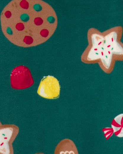 Toddler 2-Piece Christmas Gingerbread DreamPlush Snug Fit Pajama Set - Green