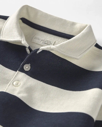 Toddler Boy Organic Cotton French Terry Rugby Polo