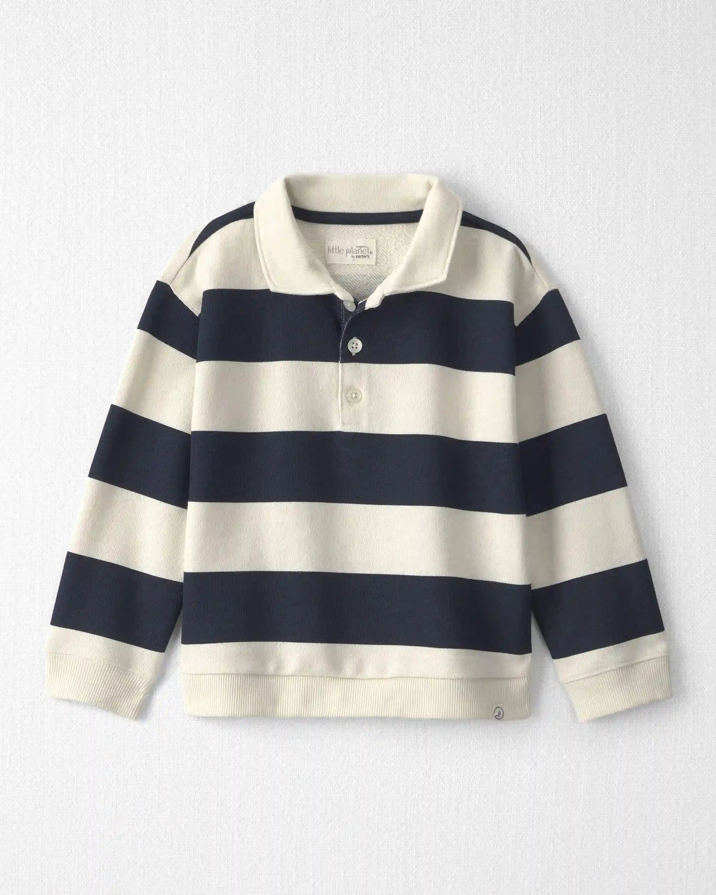 Toddler Boy Organic Cotton French Terry Rugby Polo