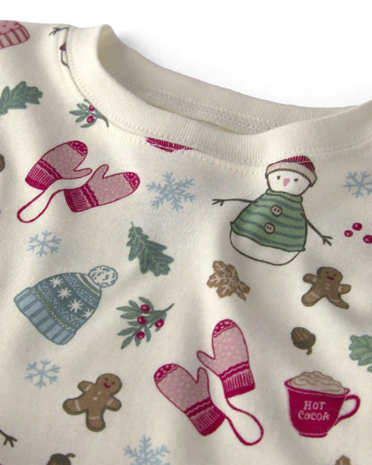 Toddler Girl 2-Piece Organic Cotton Pajamas in Winter Wonderland