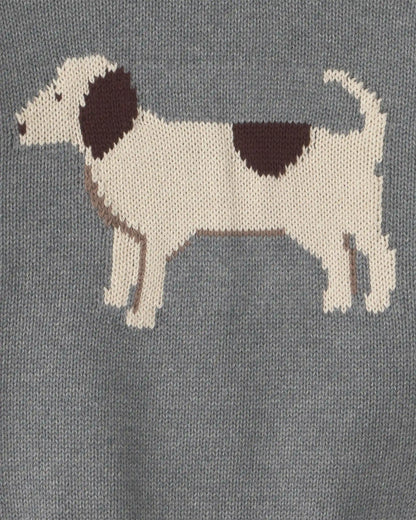 Toddler Organic Cotton Dog Sweater Knit Pullover