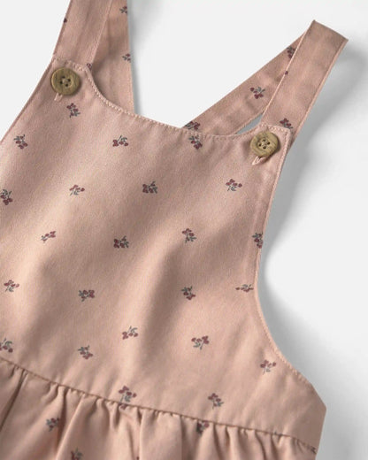 Toddler Girl Organic Cotton Twill Wide Leg Overalls