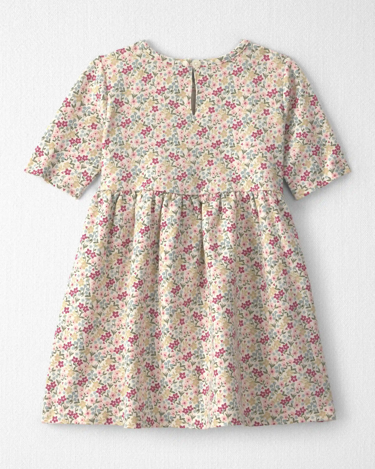 Toddler Girl Organic Cotton French Terry Dress in Floral