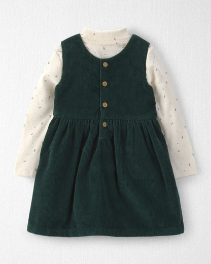 Toddler Girl 2-Piece Organic Cotton Corduroy Jumper Set