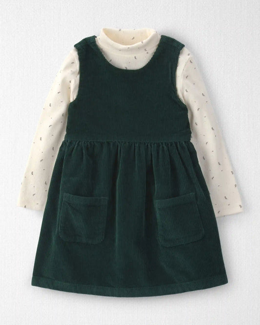 Toddler Girl 2-Piece Organic Cotton Corduroy Jumper Set