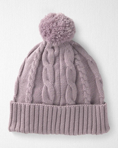 Toddler Girl Organic Cotton Cable Knit Winter Hat