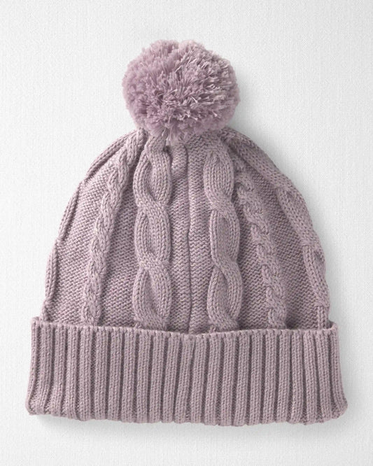 Toddler Girl Organic Cotton Cable Knit Winter Hat