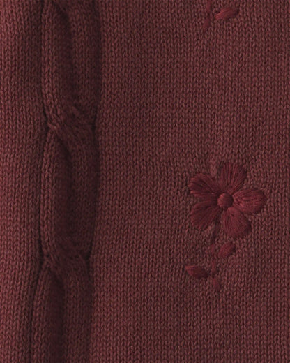 Toddler Girl Organic Cotton Sweater Knit Embroidered Cardigan